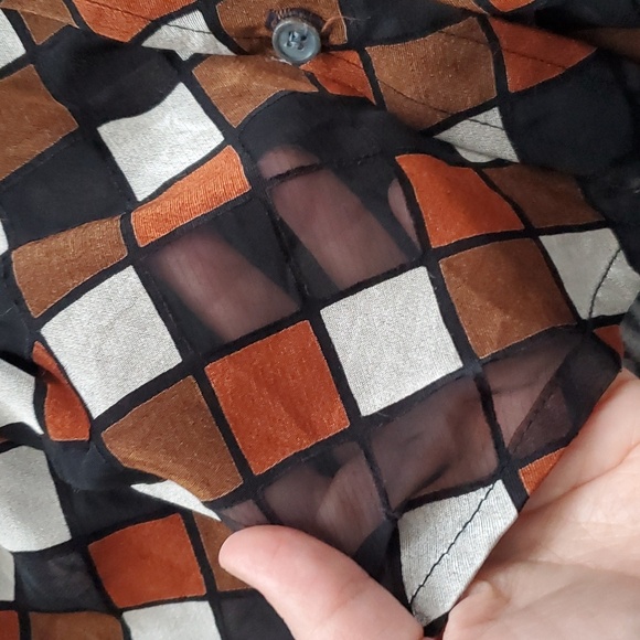 VTG checkered sheer blouse - Picture 4 of 7